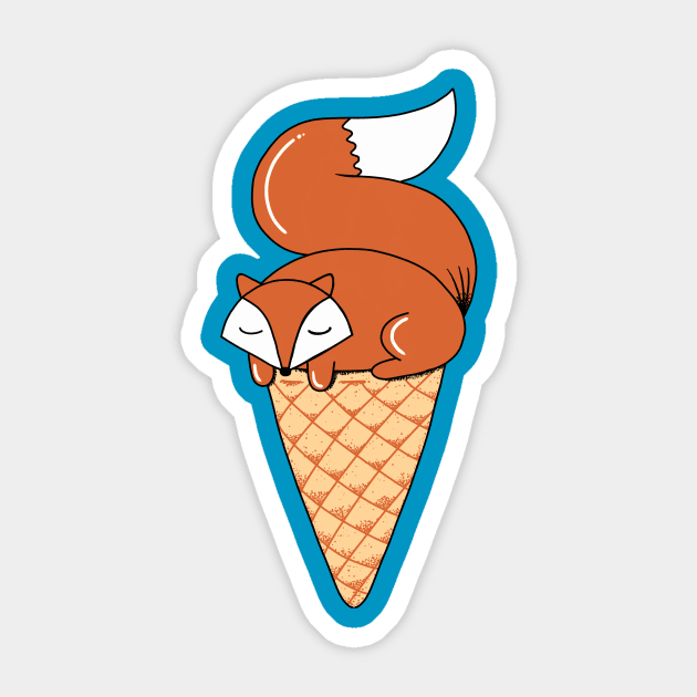 Fox ice cream Sticker by coffeeman